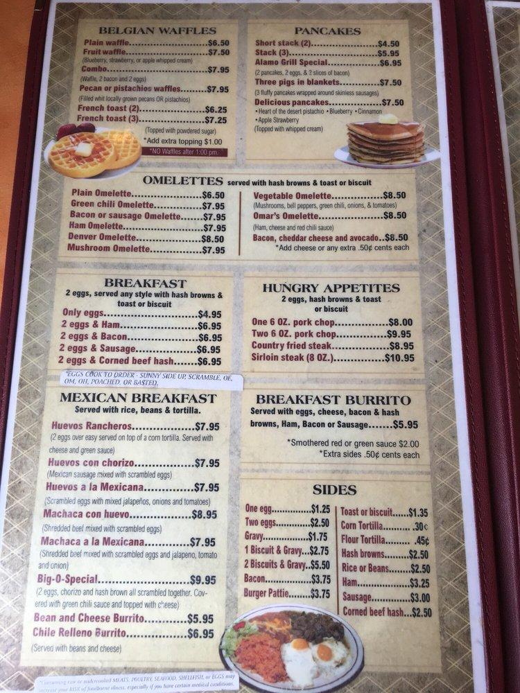 Menu at Alamo Pancake & Steakhouse Grill, Alamogordo, N White Sands Blvd