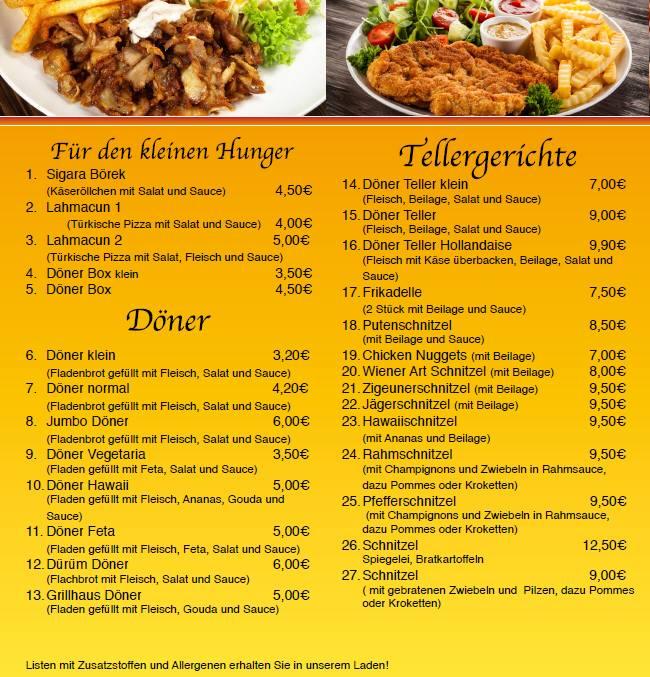 Menu Au Kr Mels Grillhaus Imbiss Pub Et Bar Friedrichskoog