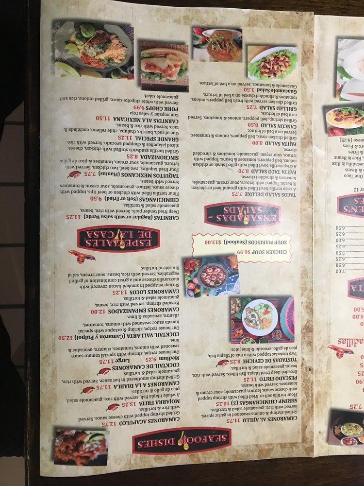 Menu at Los Caminitos Mexican Restaurant Grifton, Grifton