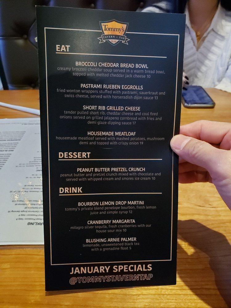 Menu At Tommys Tavern Tap Restaurant Princeton