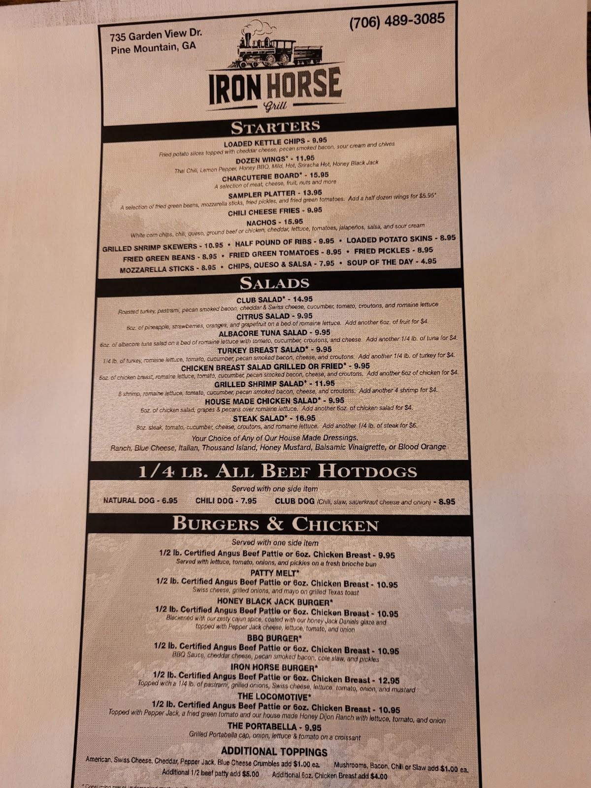 R7ce The Iron Horse Grill Menu 2022 10 