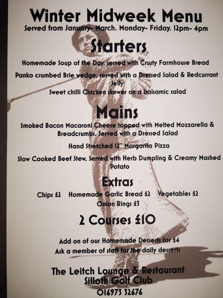 Menu at The Leitch Lounge & Restaurant, Silloth