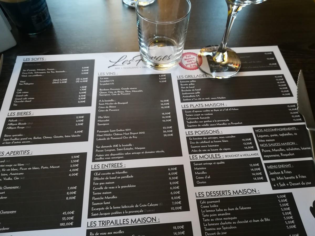Menu at Restaurant Les LouvigniesQuesnoy, 79 N Route nationale