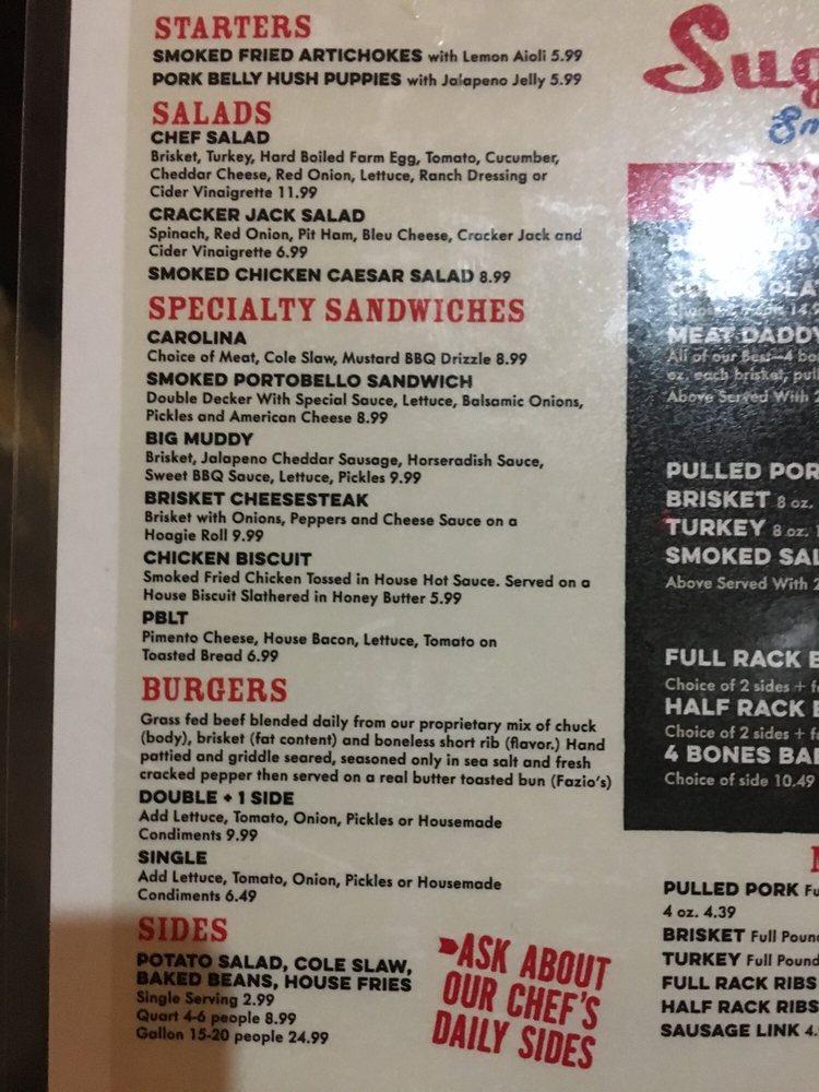 Menu at Sugarfire Smoke House BBQ, Olivette, Olive Blvd #114