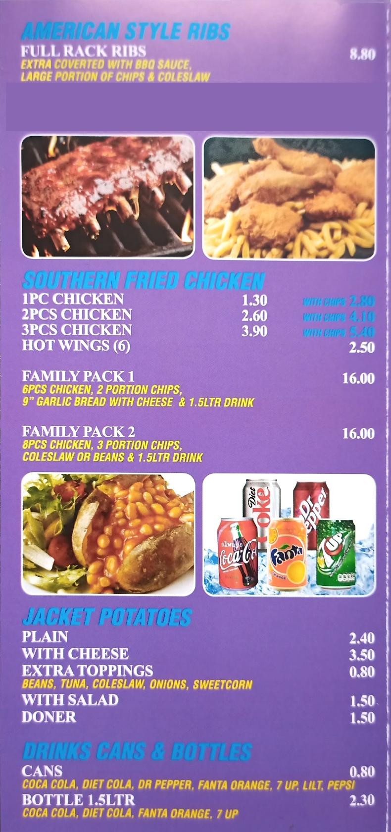 Menu at Attleborough Kebab House restaurant, Attleborough