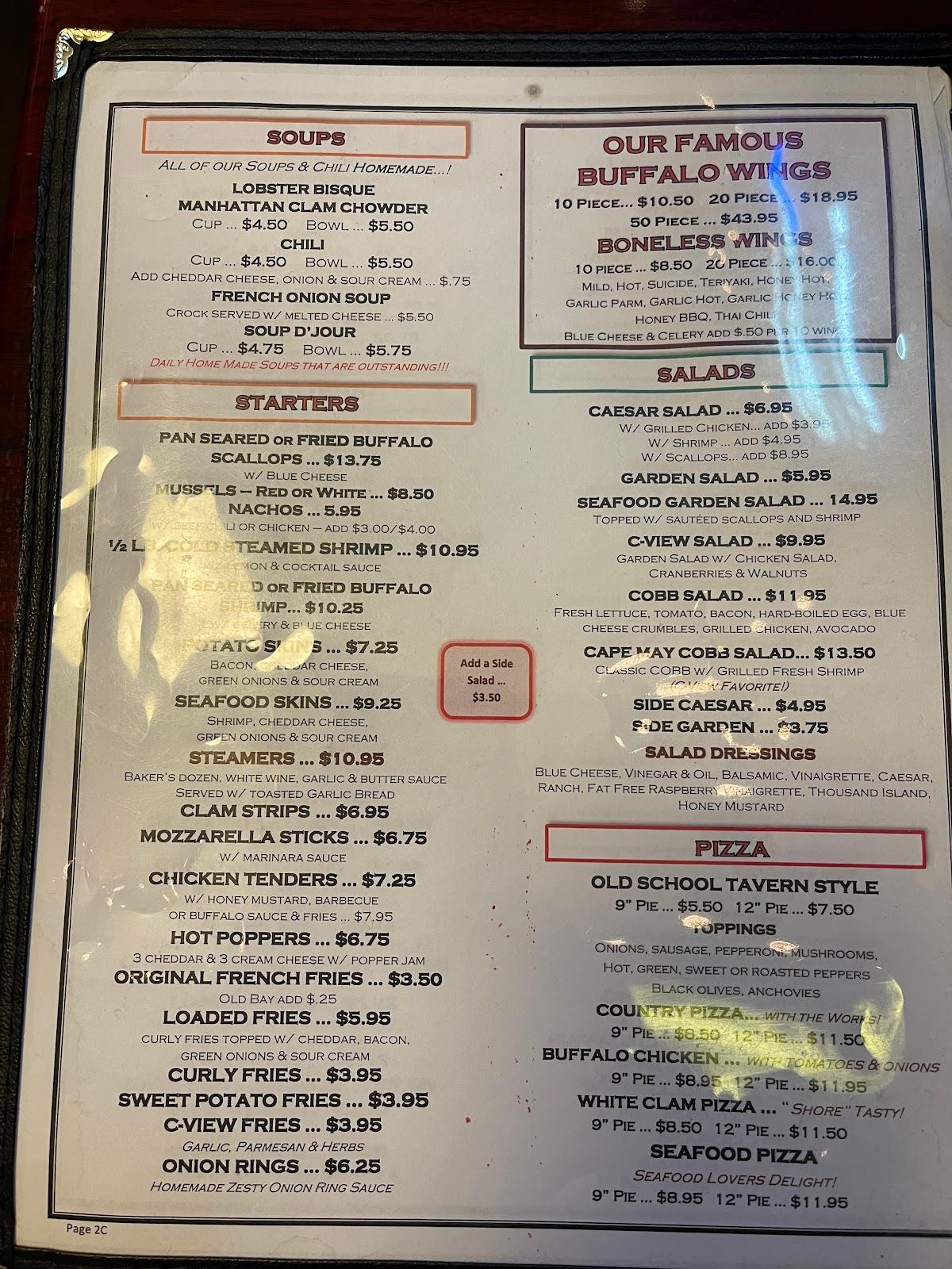 C view on sale menu