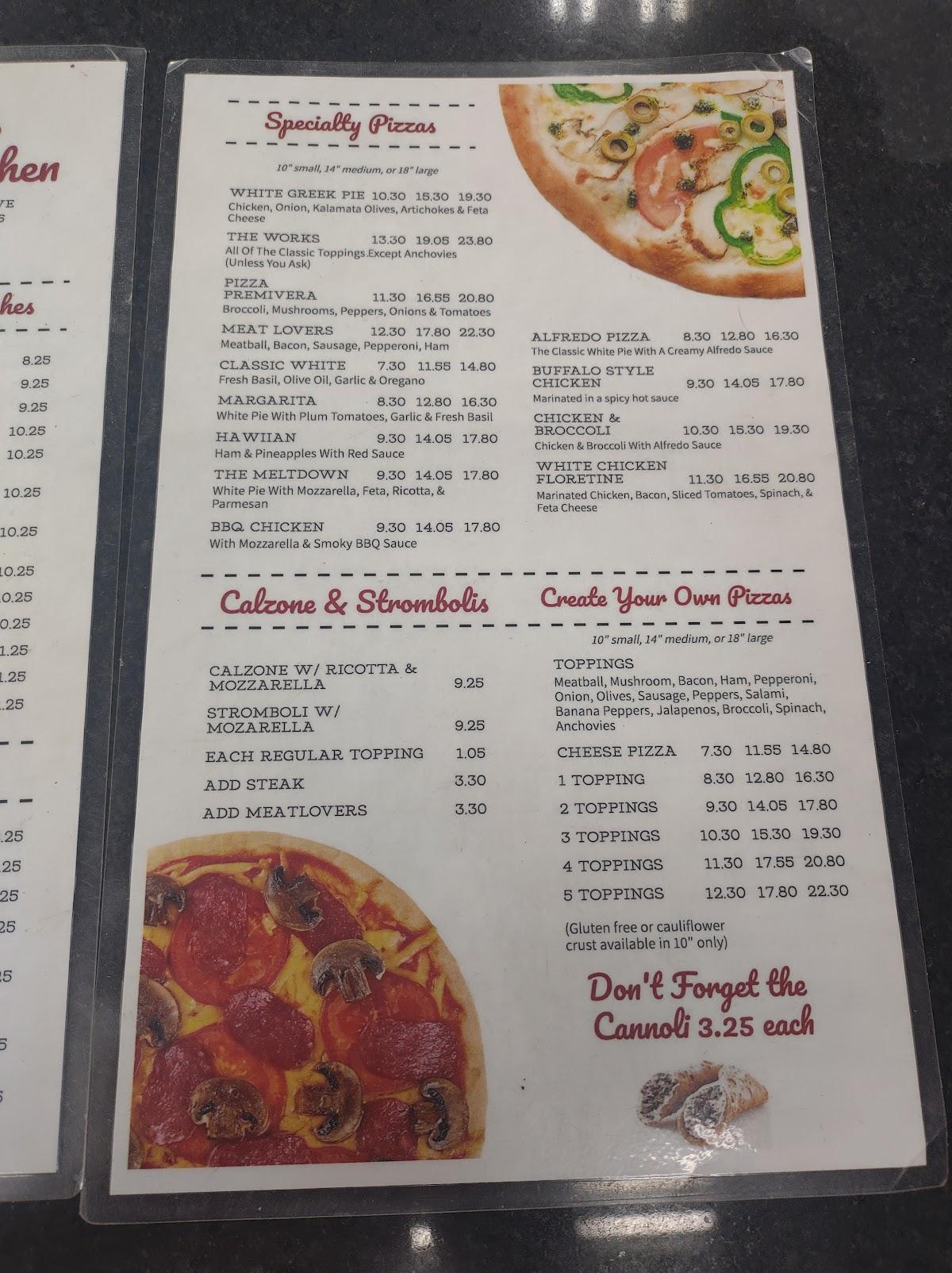 Menu at Seven Lakes Pizza Kitchen pizzeria, West End