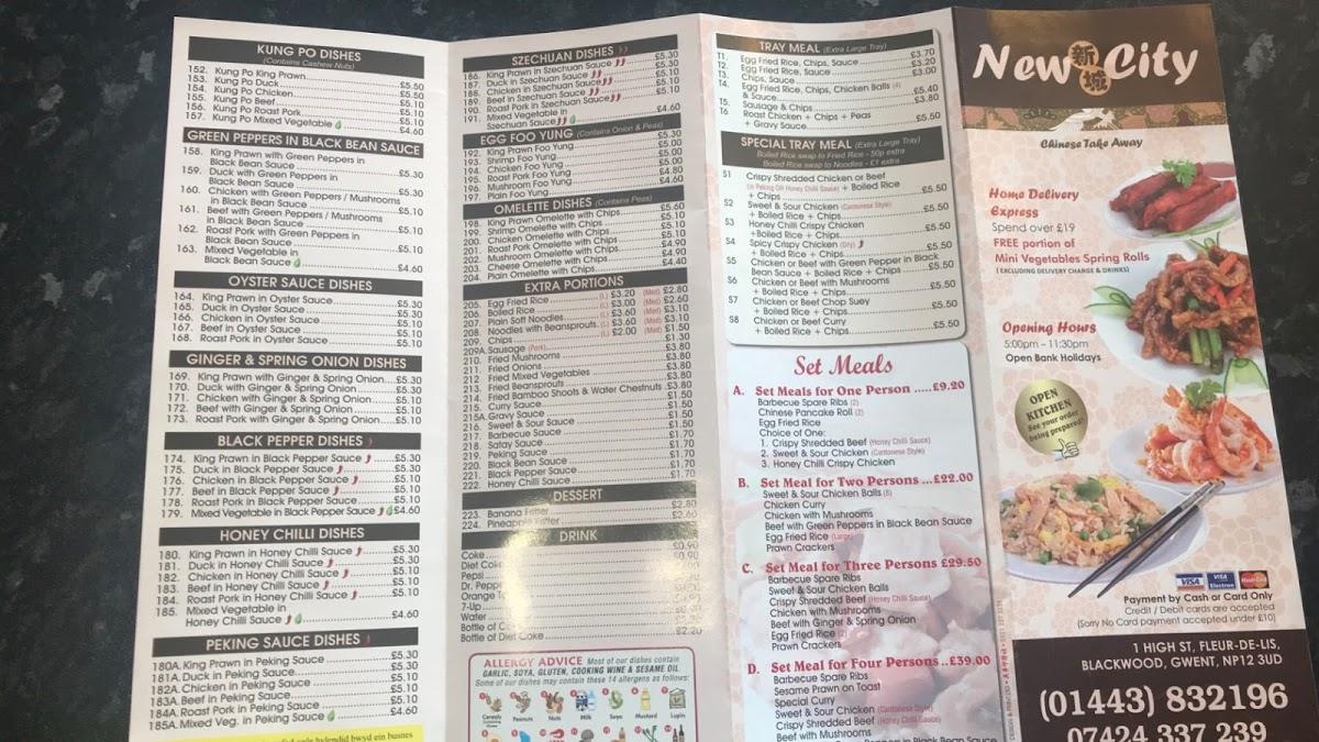 new city chinese menu with prices