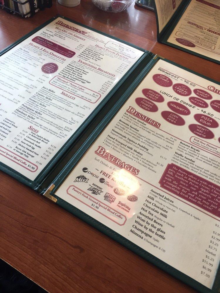 Menu at The Pantry restaurant, Santa Maria, 726 S Broadway