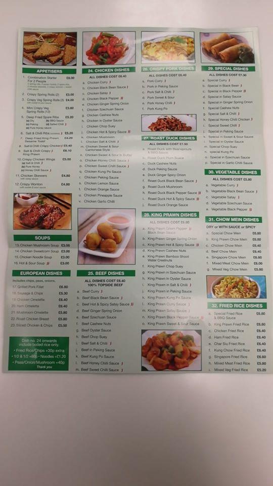 Menu at Yazu restaurant, Lurgan