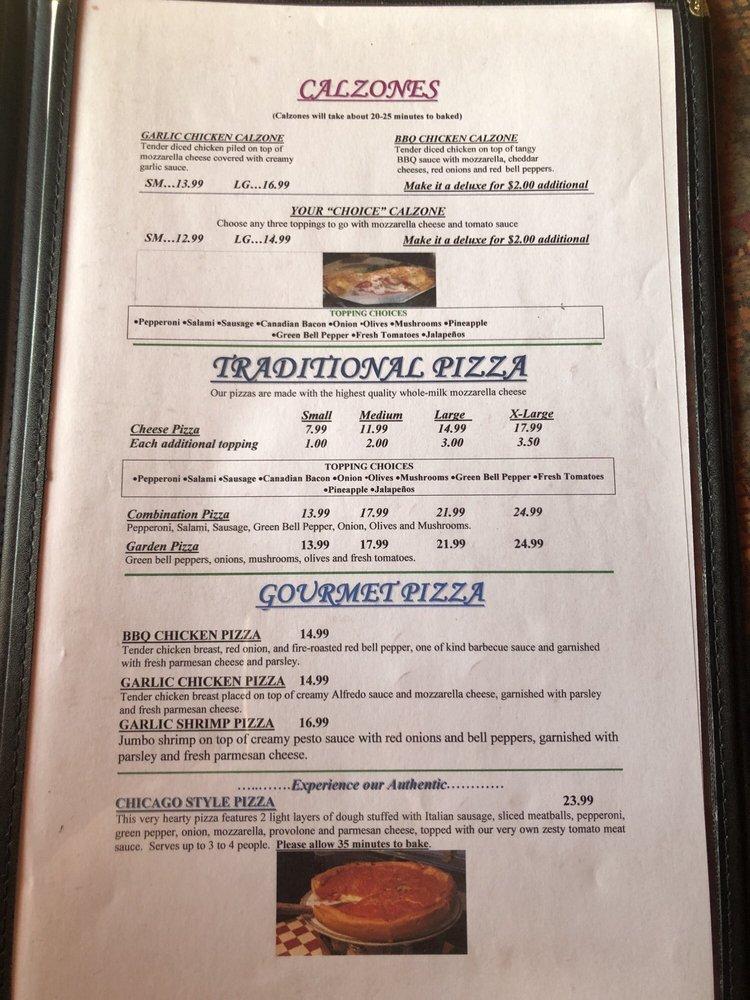 Menu at Giovanni's Italian Eatery pizzeria, Shafter