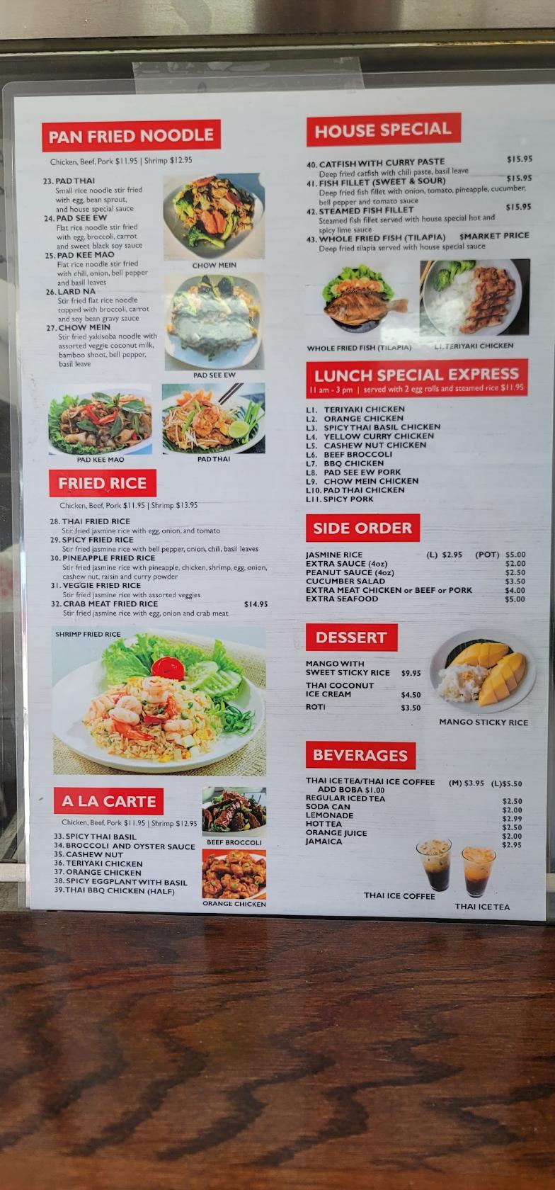 Carta del restaurante Thai Chili Express, Bell