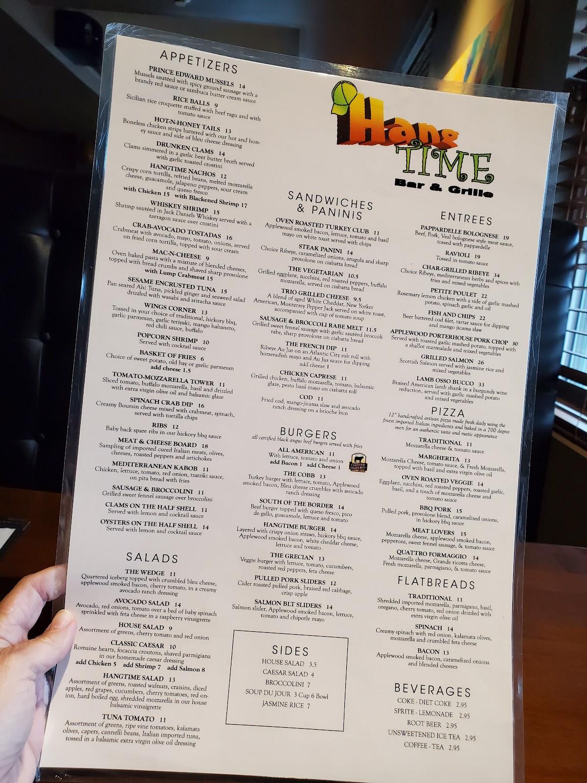 Menu at Hangtime Bar and Grille (NEW JERSEY), Galloway