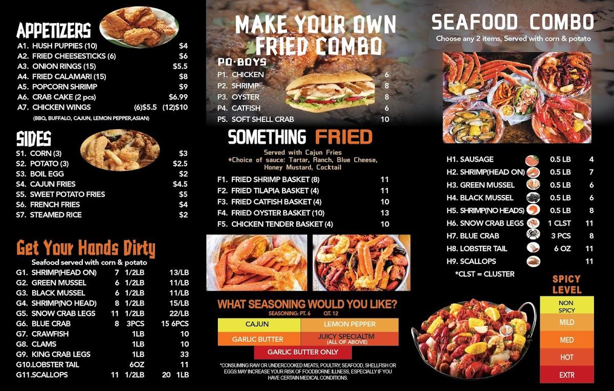 Carta del restaurante Lobster King Cajun Seafood & Wings, Memphis