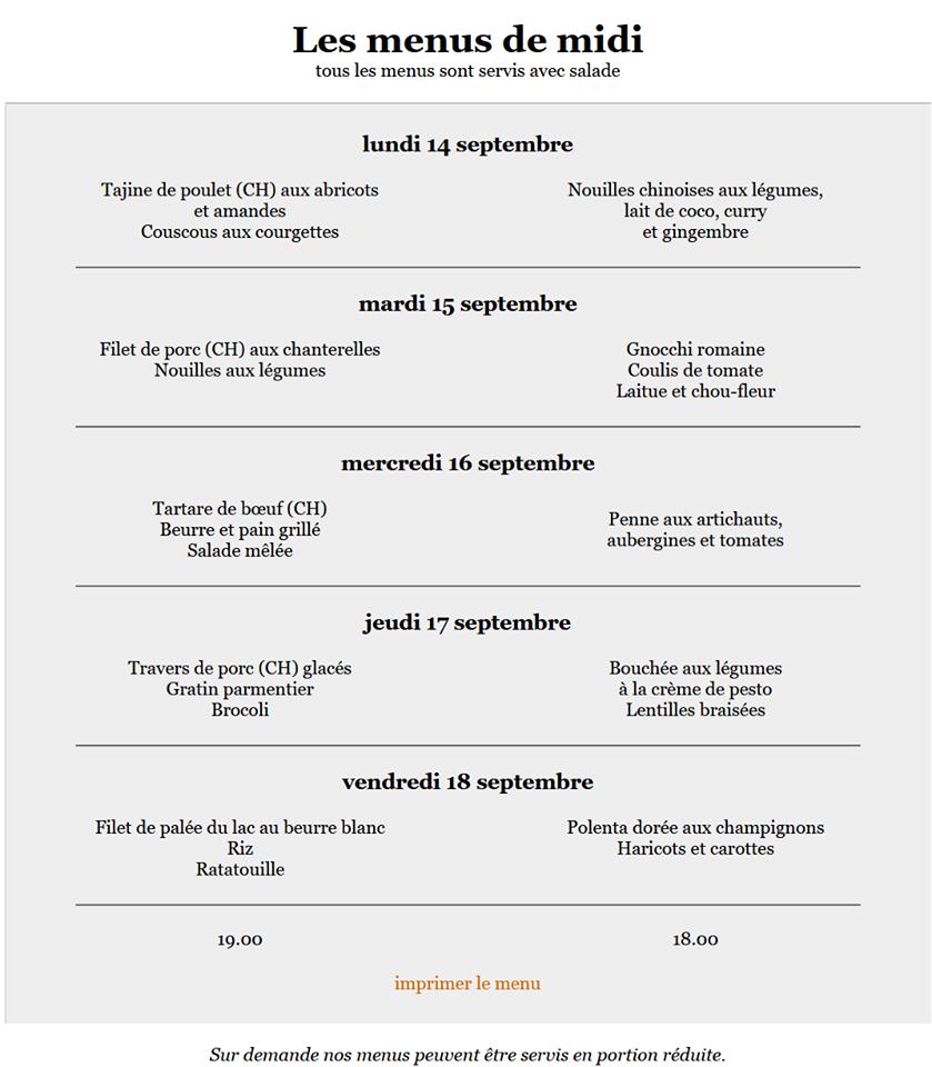 Menu di Brasserie du PasSage 