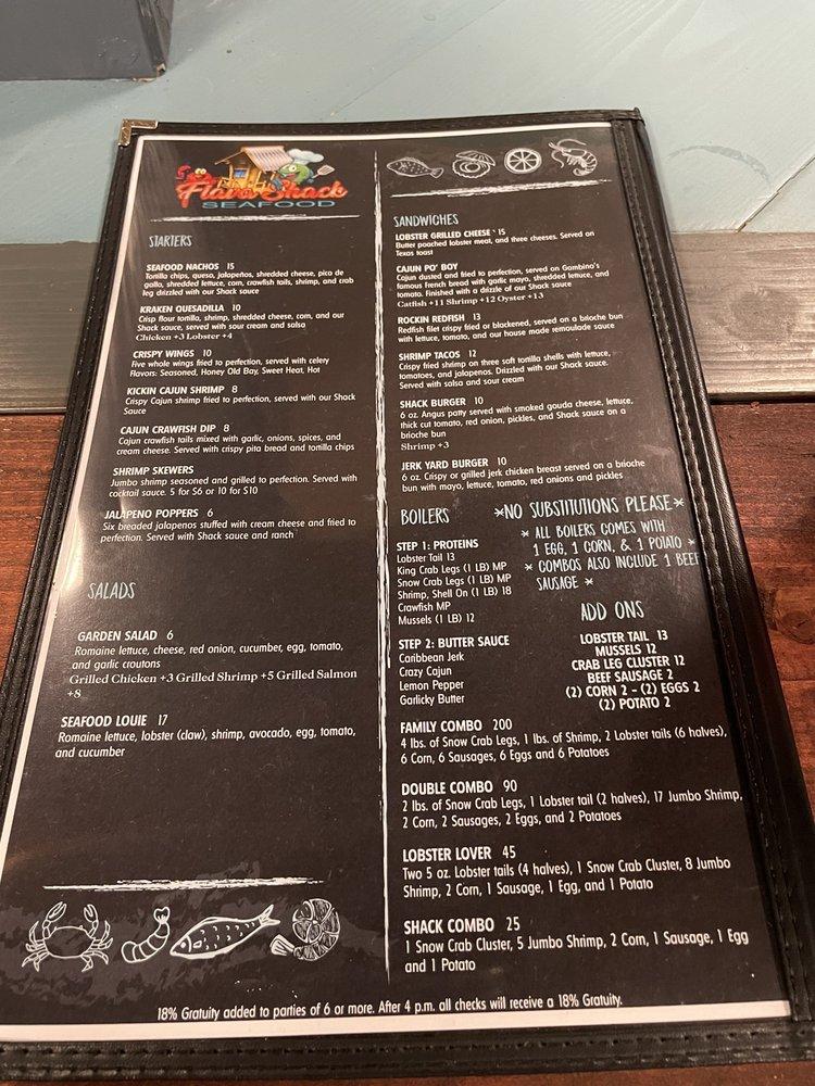 Menu at Flava Shack Seafood pub & bar, Olive Branch, Midsouth Dr