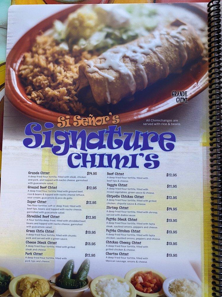 Menu at Si Señor Mexican Restaurant, Eldon