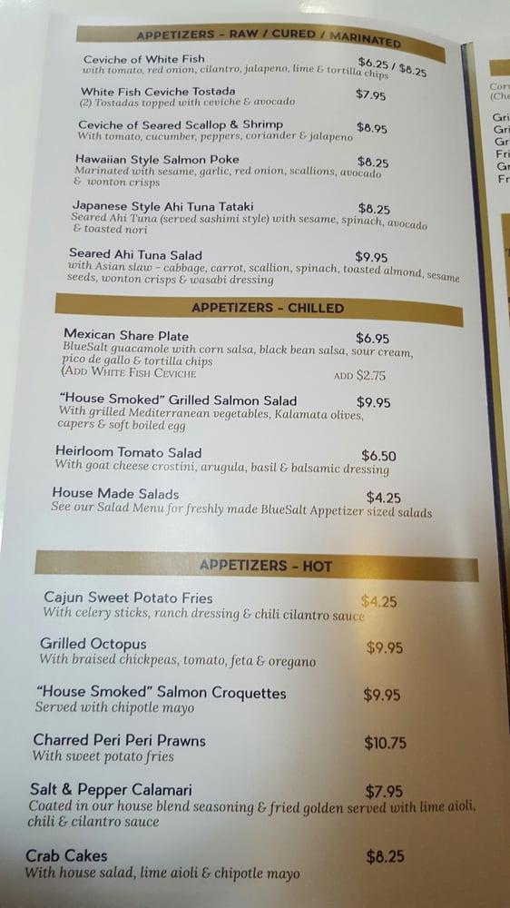 Menu at BlueSalt Fish Grill restaurant, Torrance