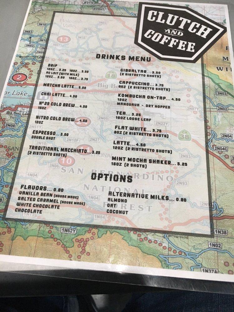 Menu at Clutch and Coffee cafe, Torrance