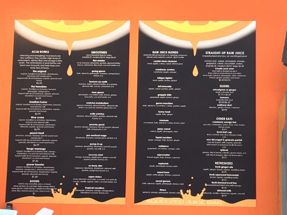 Menu at Squeezed Juice Bar Rio Rancho, Rio Rancho