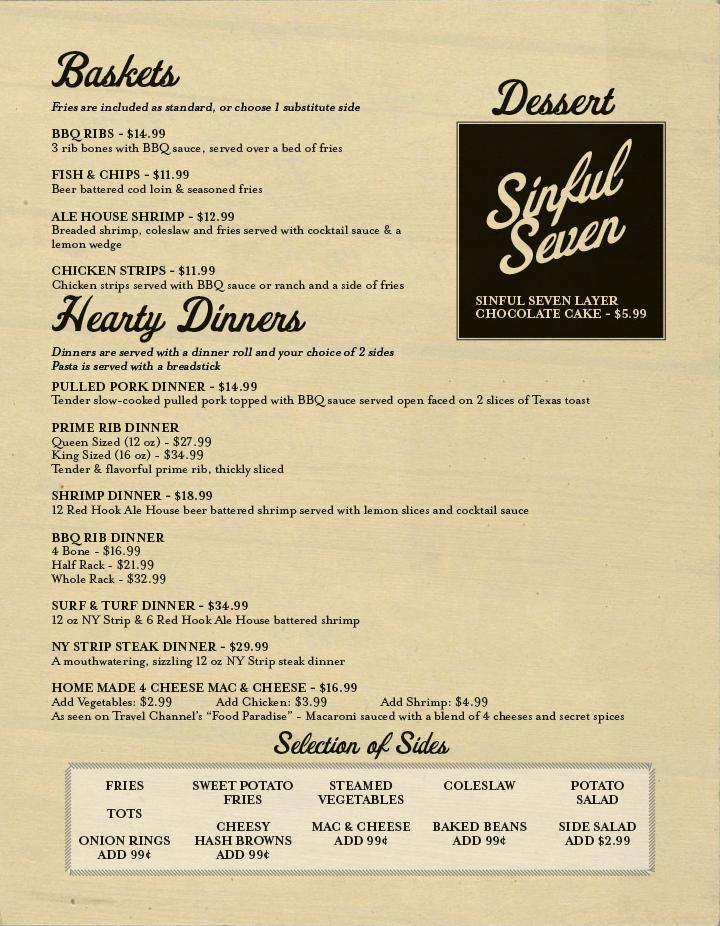 Menu at Iron Horse Saloon & Restaurant, Sturgis