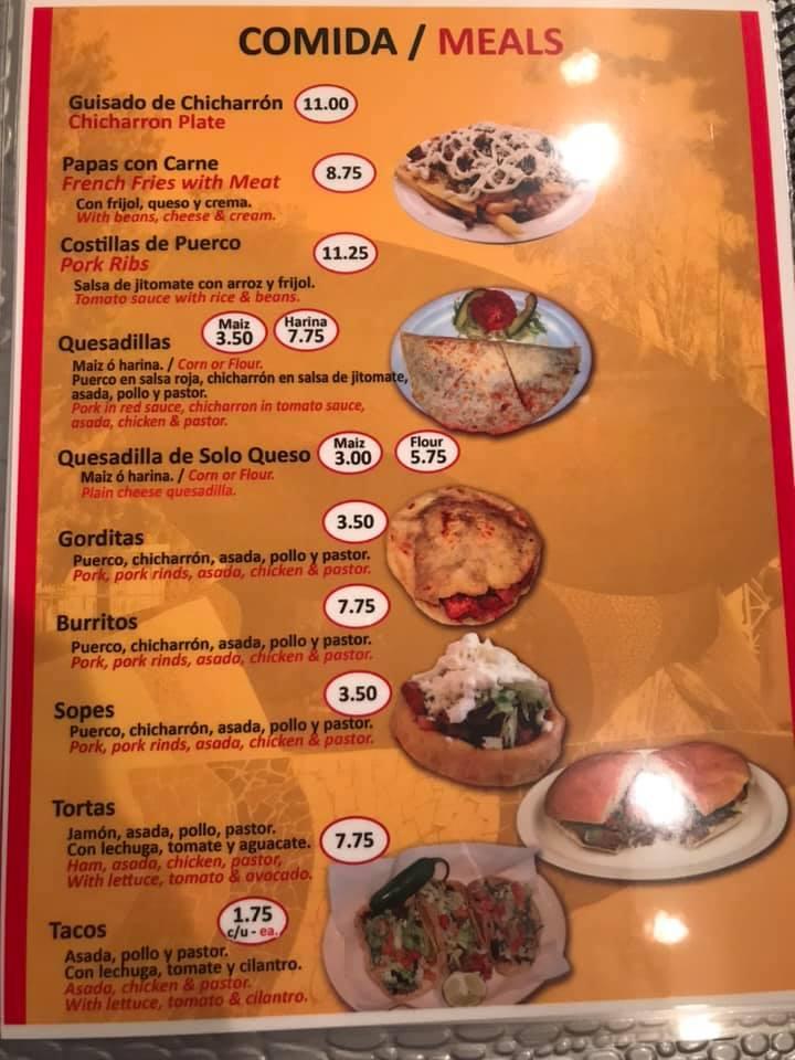Menu at Menuderia Guanajuato restaurant, Phoenix, 124 S 24th St