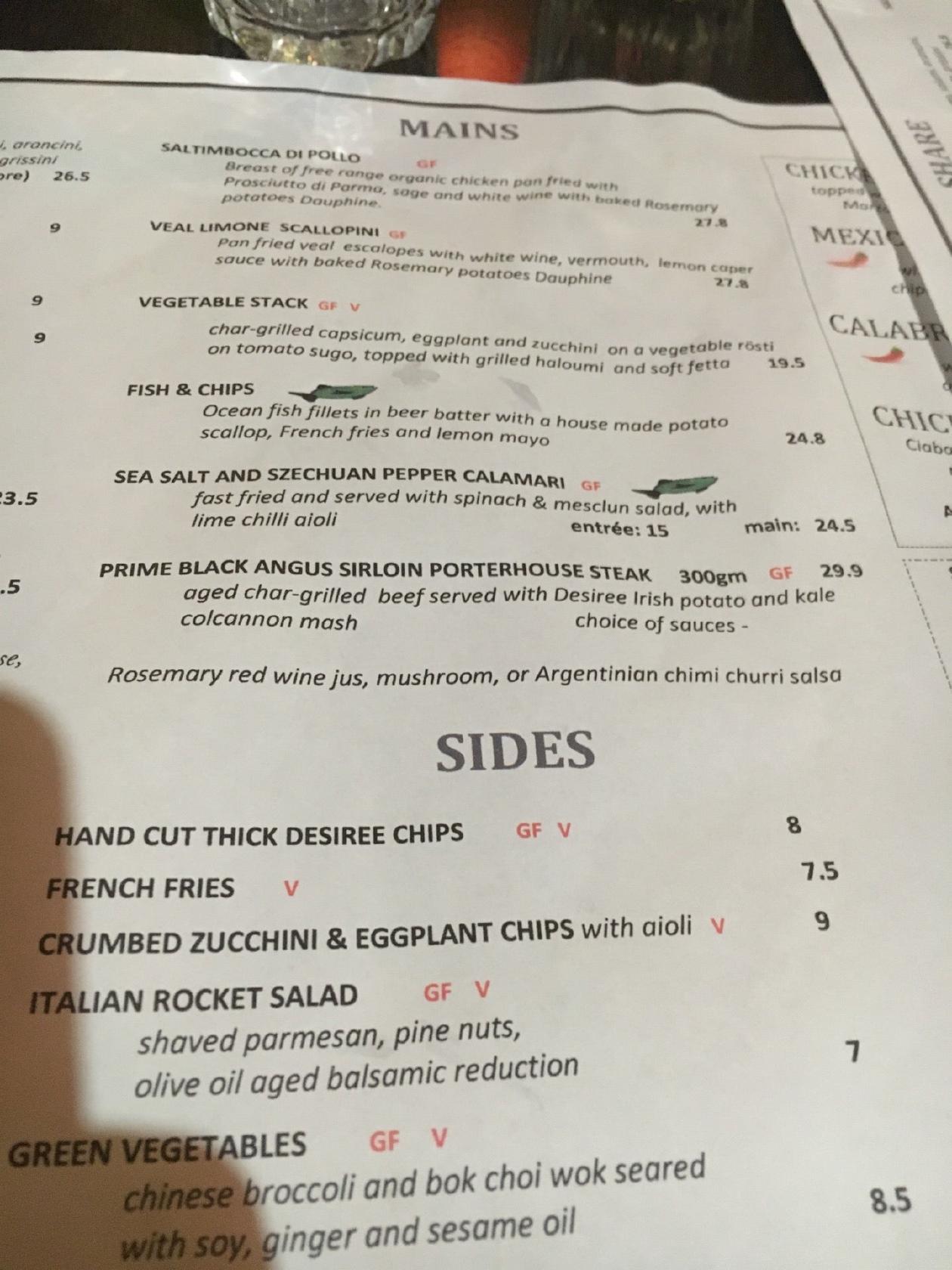 Menu at Naughtons Hotel pub & bar, Parkville, 43 Royal Parade