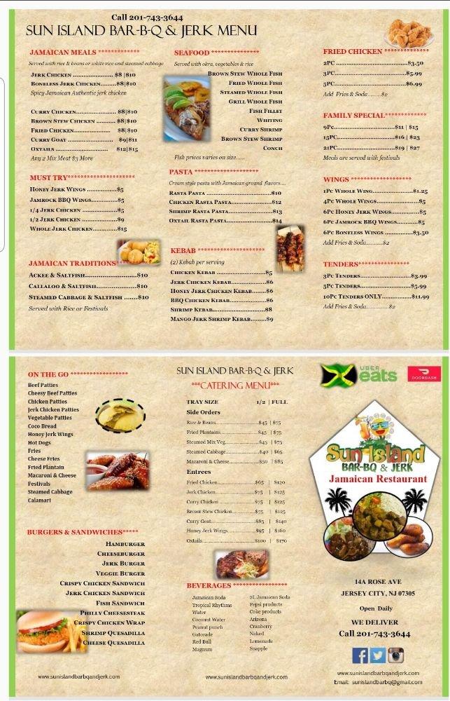 Menu at Island Vibes Jamaican Restaurant, Jersey City