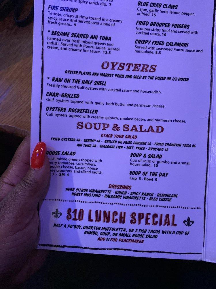 Menu at Cajun Steamer Bar & Grill, Hoover, 180 Main St 200
