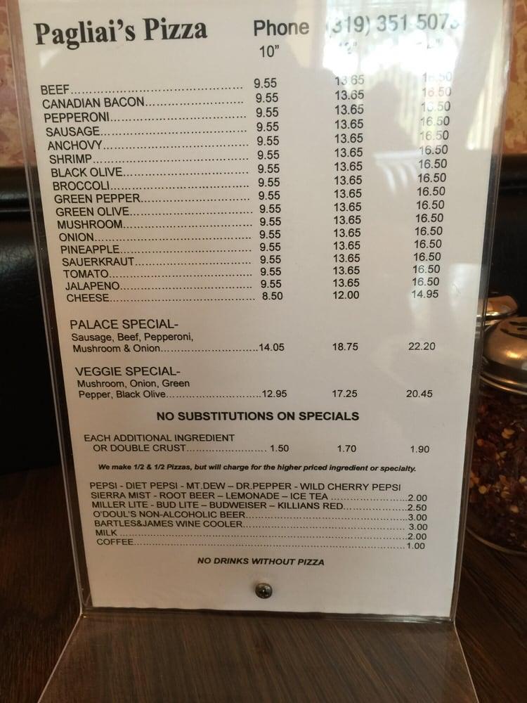 Menu at A &amp; A Pagliai's Pizza pizzeria, Iowa City