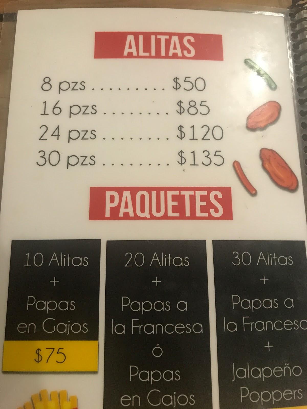 Carta del restaurante Benditas Alitas Coatepec, Coatepec