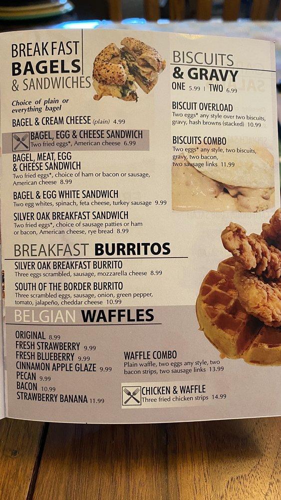 Menu at Silver Pancake House restaurant, Warson Woods