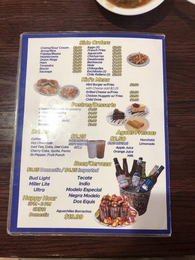 Menu at Ernie's Cafe Bar & Grill, El Paso, N Zaragoza Rd