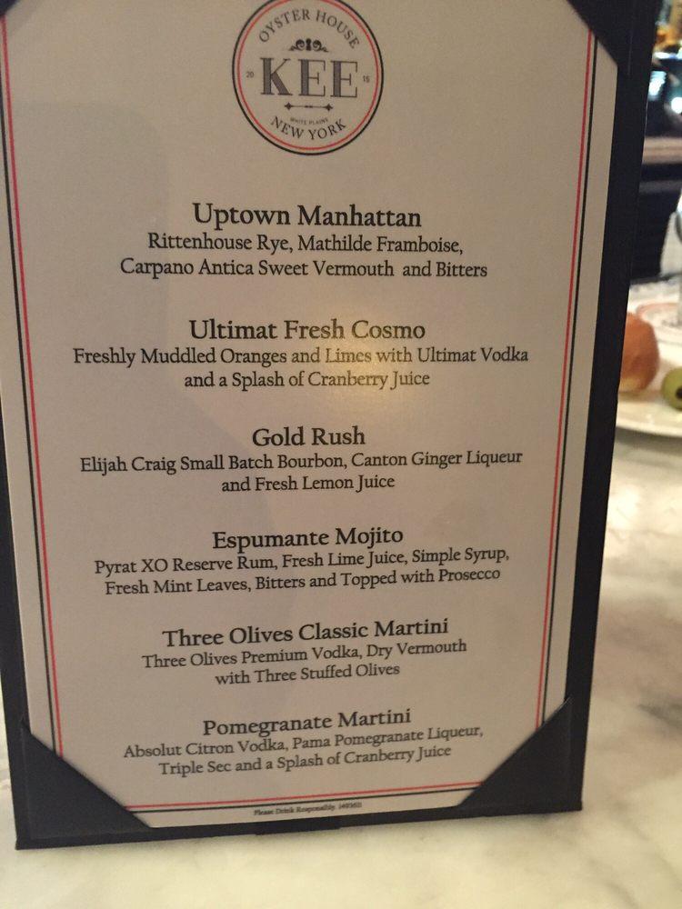 Menu at KEE Oyster House pub & bar, White Plains