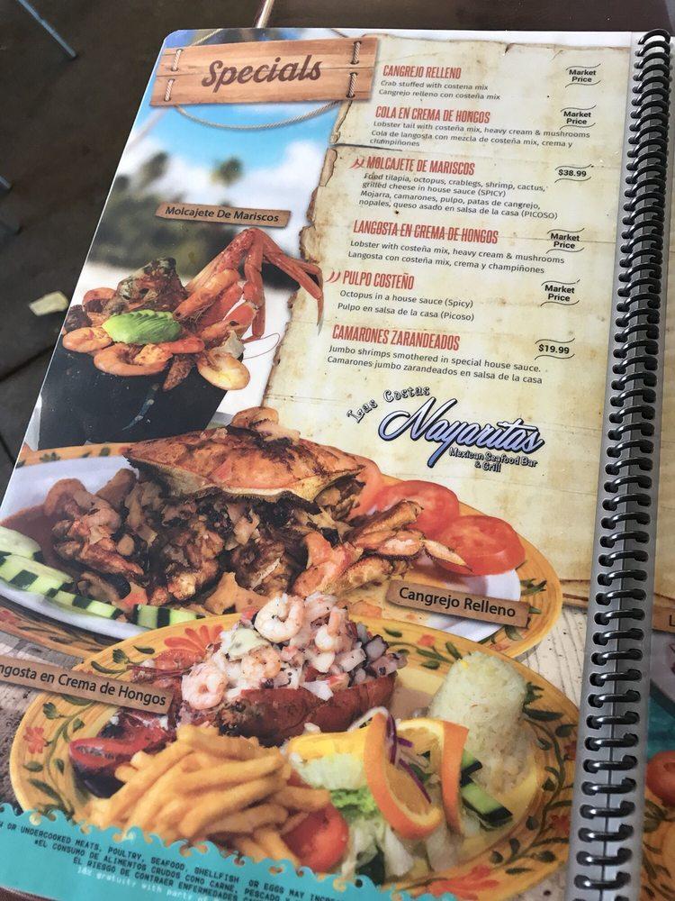 Menu at Las Costas Nayaritas restaurant, Duluth