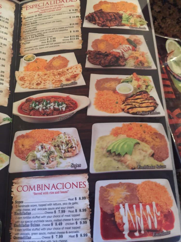 Menu at La Valentina Mexican Grill restaurant, Los Angeles, W