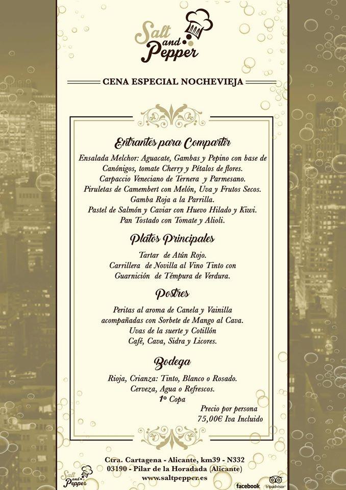 Menu at Salt And Pepper restaurant, Pilar de la Horadada, N332