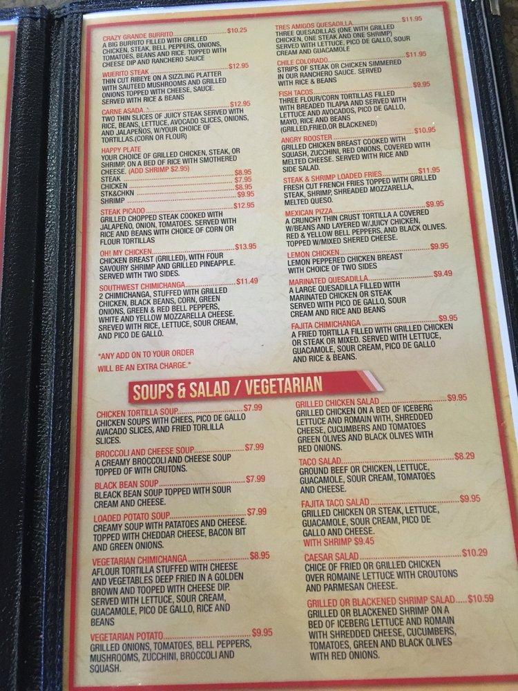 Menu at Santa Fe Grill & Bar Jackson, Jackson, Interstate 55 North