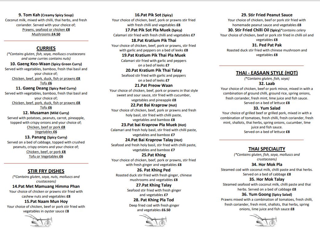 Menu at The Plough Inn pub & bar, Ely