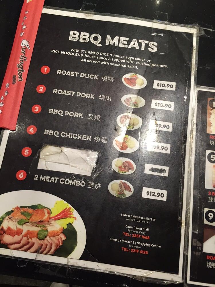 Menu at Burlington BBQ, Upper Mount Gravatt, 8 St Garden City