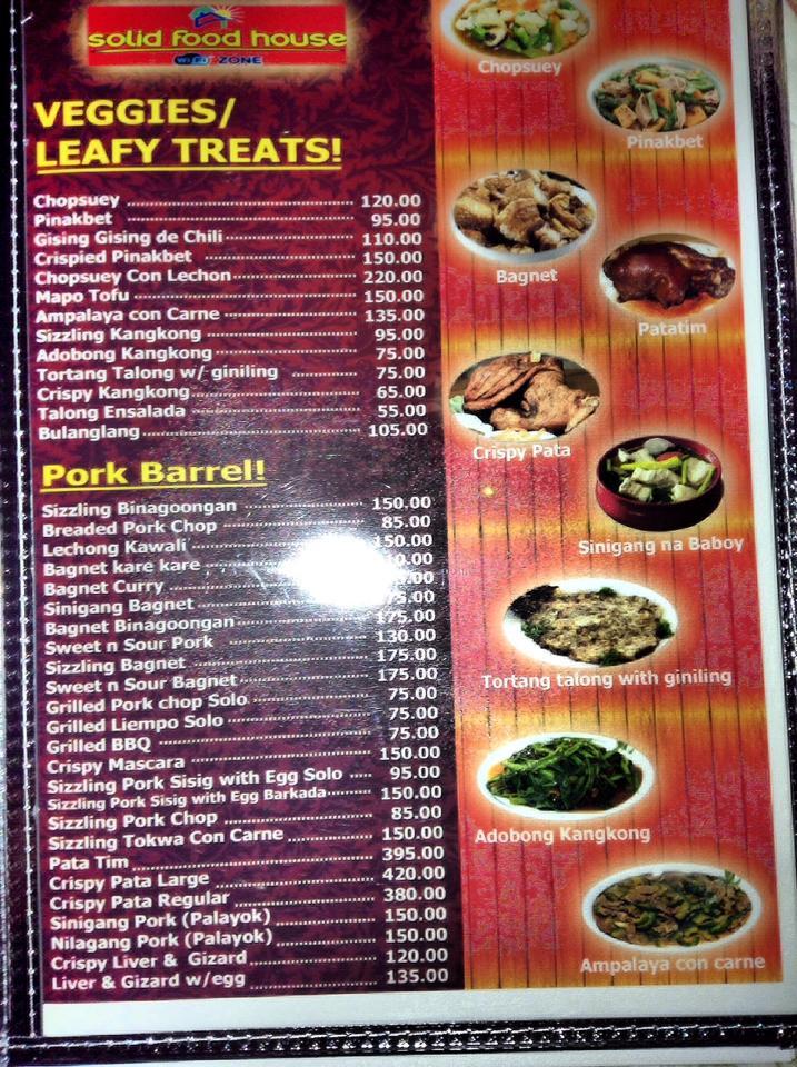 Menu at The Car-nivore by Solid Food Station cafe, San Jose