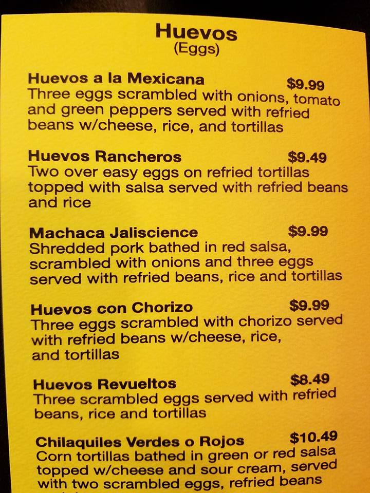 Menu at Mi Casa Restaurant, Wheaton