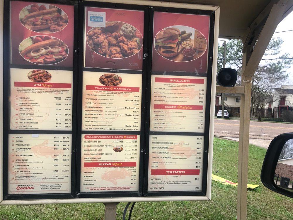 Menu at PoBoy Express fast food, Baton Rouge, Cedarcrest Ave