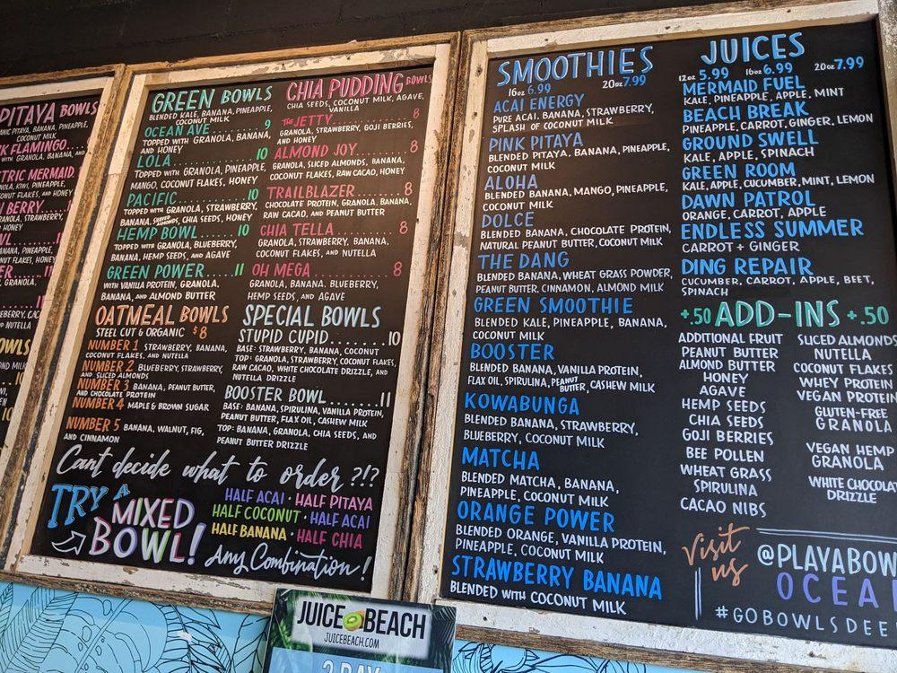 Menu at Playa Bowls pub & bar, Ocean Township, NJ35