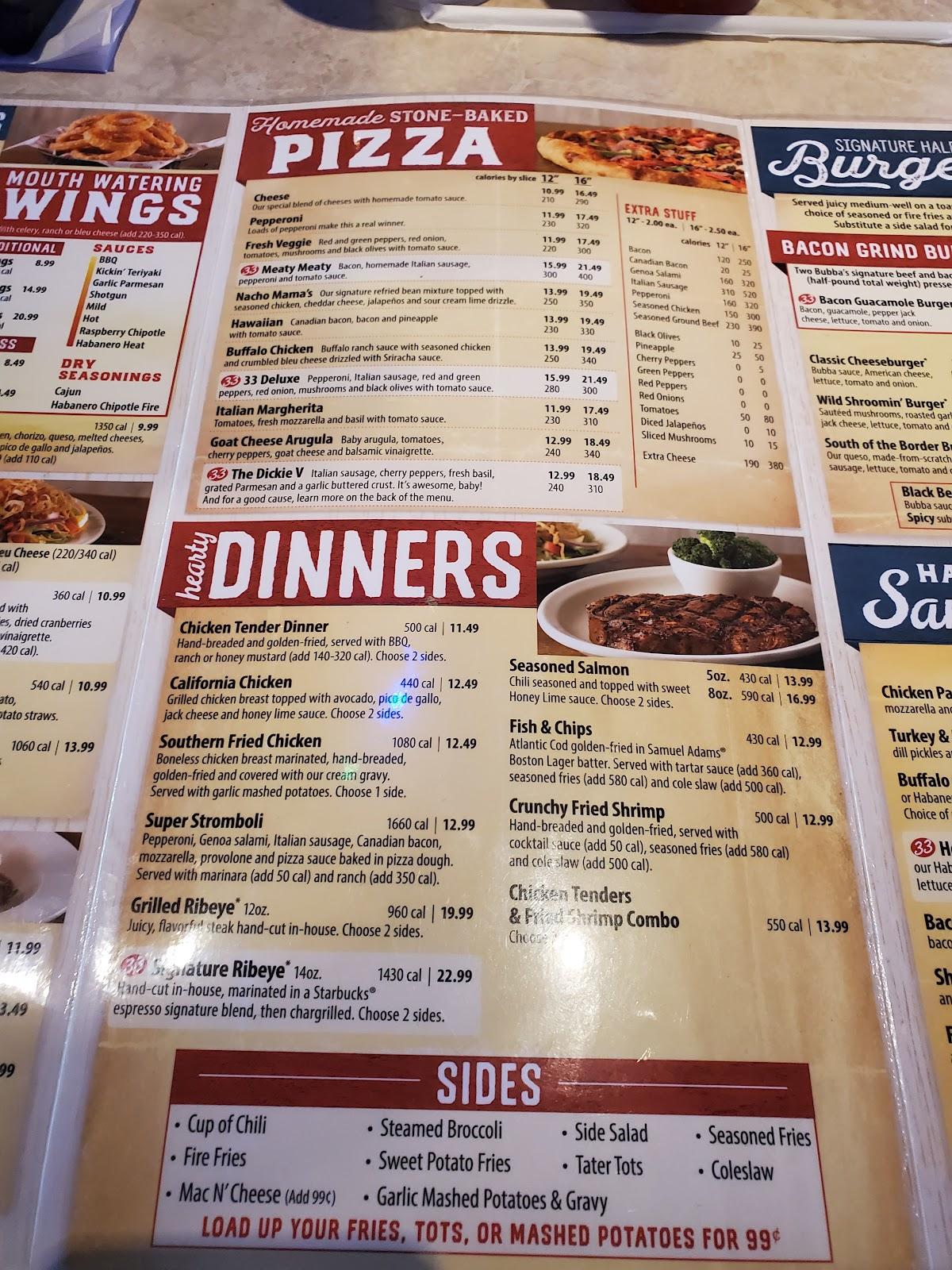 Menu At Bubba's 33 Pizzeria, Oklahoma City