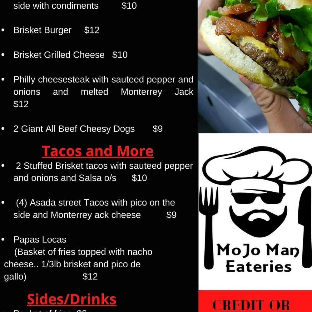 Menu at Mojo Man Eateries, USA