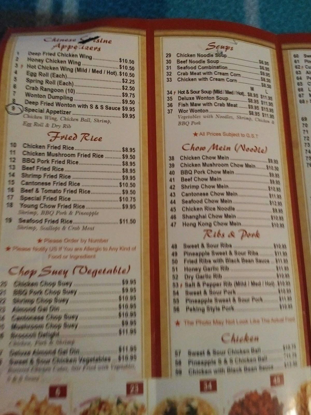 Menu at Silver Palace Restaurant Inc, Meadow Lake