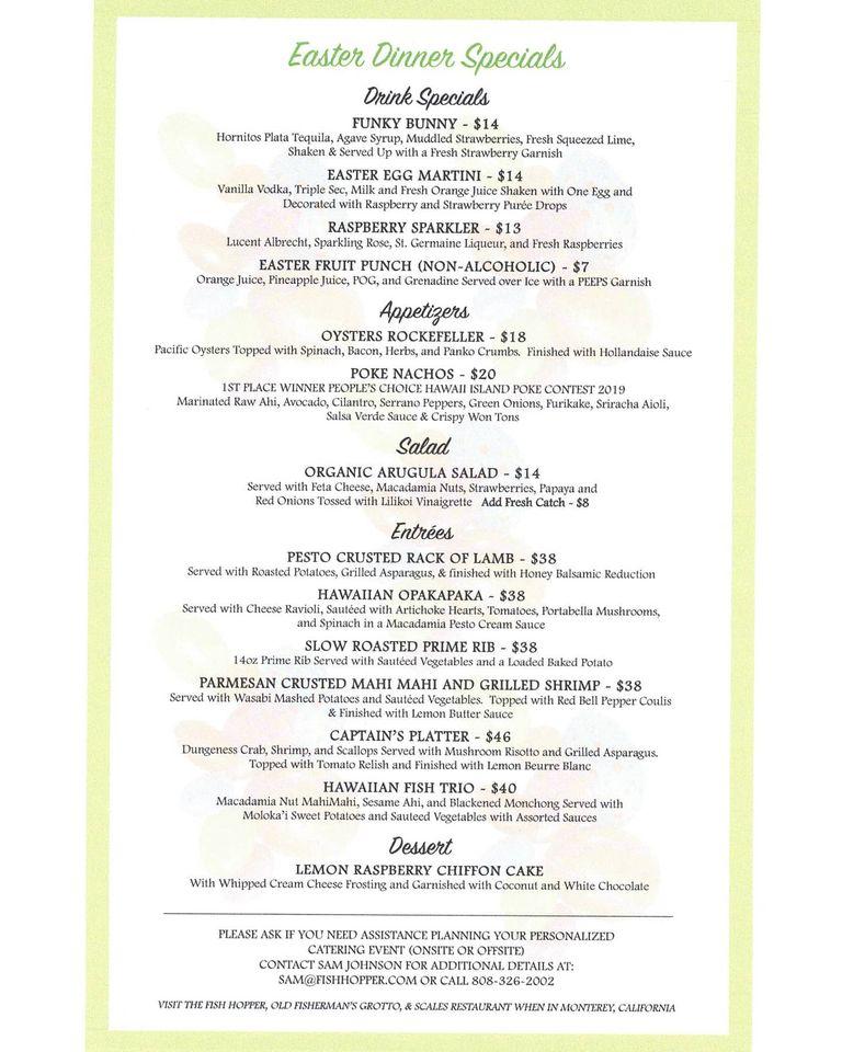 Menu at Fish Hopper Seafood & Steaks restaurant, KailuaKona, 755683