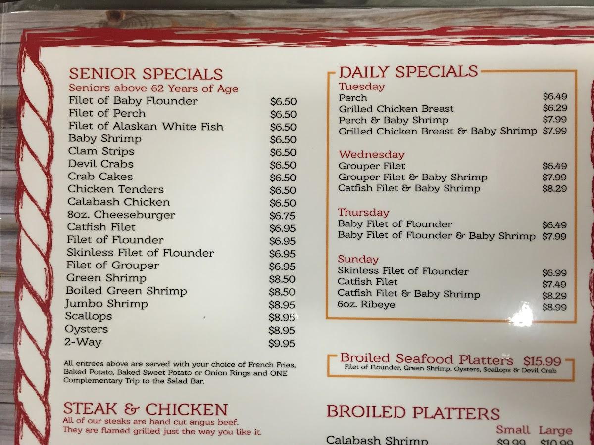 Menu at Old York Seafood Family Restaurant, York