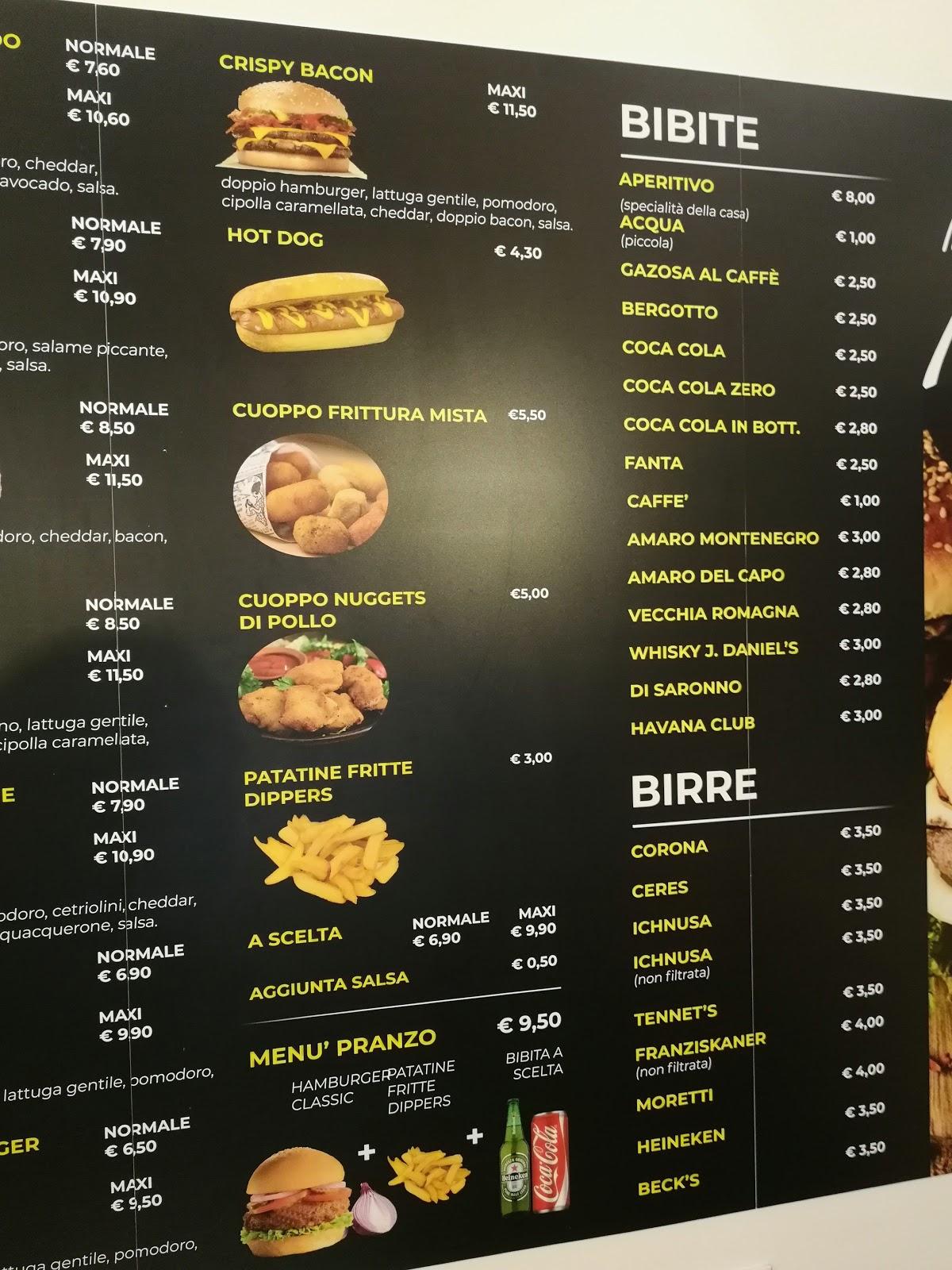 Menu at Hamburgeria Mordi restaurant, Imola